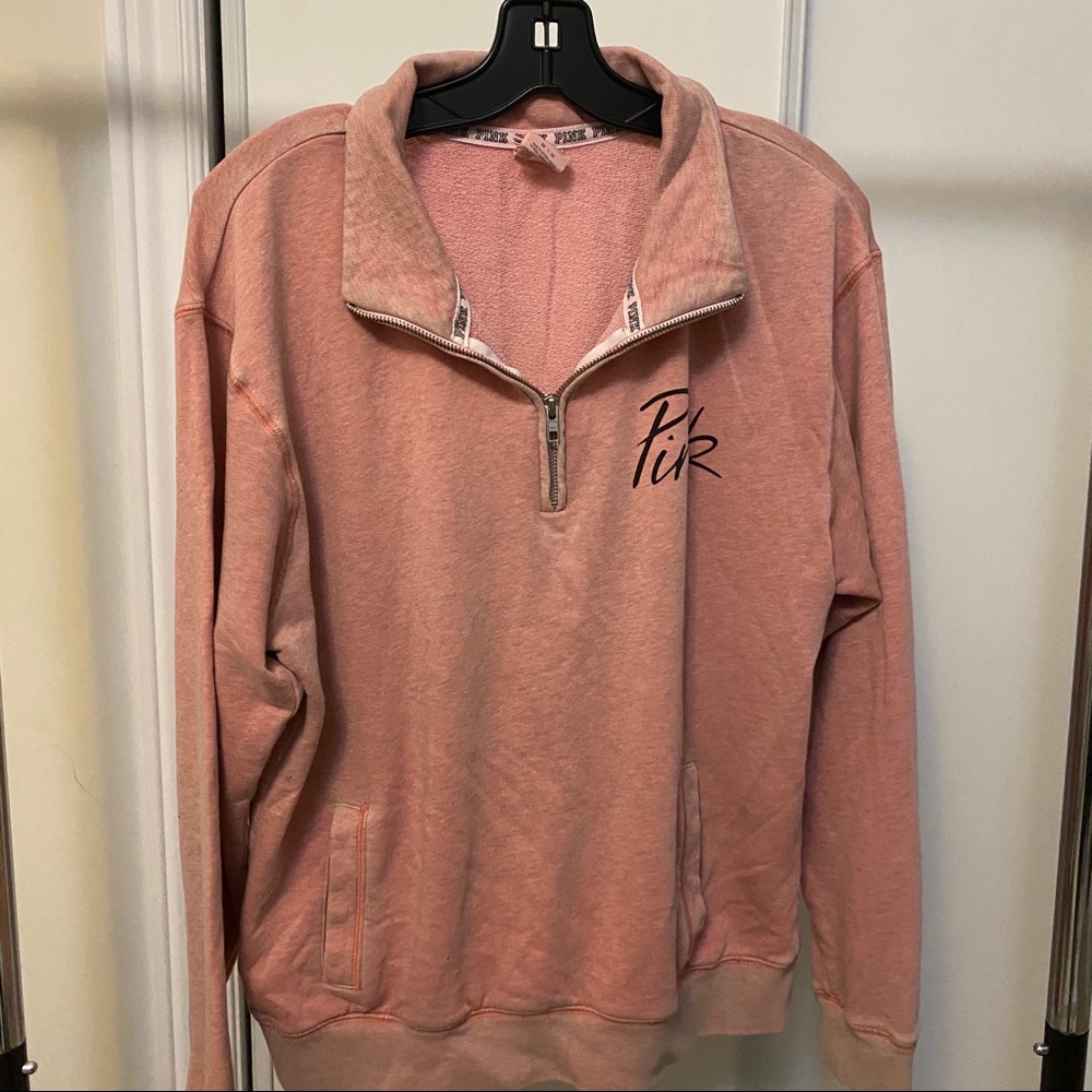 Oversized pink half zip